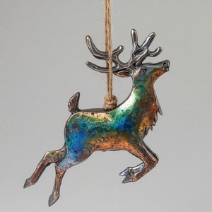 ShinyRein Renne en fonte d'aluminium suspendu pour décoration de maison festive Sculpture de Noël pour affichages saisonniers - Product Image 2