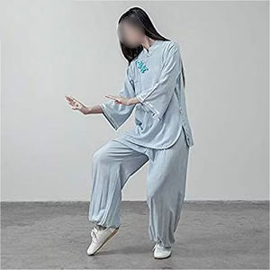 In Gray Color Best Quality Newest Product Hand Made Martial Art Training Wear <b>Women</b> Kung Fu Uniform - Product Image 4