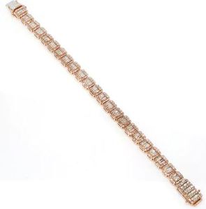 Bracelet chaîne et maillons en argent sterling 925 plaqué or rose, certifié IGI, avec moissanite VVS, style hip-hop unisexe, pour fiançailles - Product Image 3