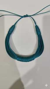 สร้อยคอหลายชั้นแบบหนาสองชั้น สร้อยคอเชือกแว็กซ์ ของขวัญที่ดีที่สุดสำหรับงานปาร์ตี้ สร้อยคอโชคเกอร์ ดีไซน์เนอร์ปักลายสำหรับผู้หญิง - Product Image 6