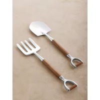 Juego de Cuchara y Tenedor para Ensalada Hechos a Mano en Crafts Village, Ecológicos, con Mango de Metal Resistente, Aptos para Lavavajillas, Opciones de Color Personalizadas
