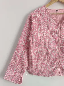 Recién llegado, chaqueta acolchada hecha a mano Reversible de algodón puro, ropa de invierno de algodón, chaqueta Unisex para mujer - Product Image 5