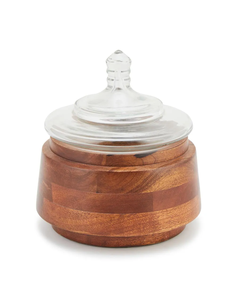 Vintage Wooden <b>Spice</b> <b>Jar</b> with Glass Lid Modern Design Kitchen Gadget for Seasoning Bottles Salt Cellar Sugar Bowl Pepper Box - Product Image 1