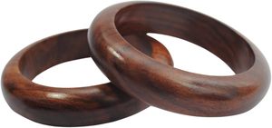 Juego de 2 Brazaletes de Madera de Sisoo Hechos a Mano Pure Hands Spunky Tropicalia, Joyería Ecológica, Ligera, Estilo Minimalista Elegante - Product Image 4