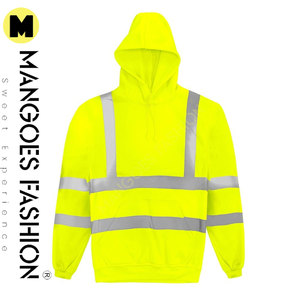 Wholesale Men's Zipper Hoodie Custom <b>Fleece</b> Hi-<b>vis</b> Reflective Waterproof Safety Work-wear Customized Logo EN ISO 20471 Class 1 - Product Image 2