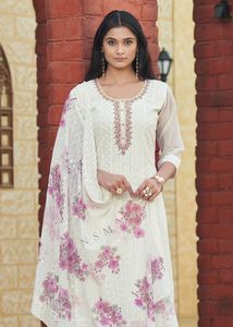 Ropa informal Georgette con Shiffli Work Kurti Pant y Dupatta, fabricante y proveedor de la India al precio más bajo - Product Image 6