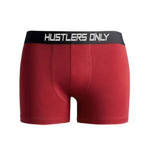 Hustlers Only <b>Men's</b> Red Boxer Briefs Mid-Rise Seamless Non-Woven Breathable Machine-Washable Spandex/Polyester Premium <b>Underwear</b> - Product Image 1