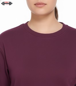 เสื้อสเวตเชิ้ตผ้าโพลีเอสเตอร์/คอตตอนสำหรับฤดูหนาว แบบซิป แขนยาว คอกลม สีพื้น เรียบง่าย ทันสมัย เหมาะสำหรับออกกำลังกาย รับผลิตตามสั่ง ขายส่ง - Product Image 4