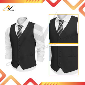 Chaleco Formal de Negocios para Hombre, de Mezclilla, Antiarrugas, Transpirable, Cierre de un Botón, Estilo Clásico de Caballero, Hecho de Poliéster/Algodón, Guangdong - Product Image 6