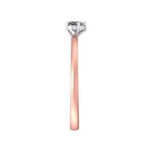 Anillo de diamantes de laboratorio en forma de corazón de oro de 14K/18K de lujo personalizable para mujer, diseño minimalista y elegante, para boda o compromiso - Product Image 3