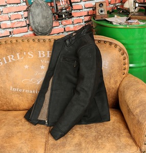 Chaqueta de Invierno Estilo Urbano para Hombre, de Cuero de Oveja Mate Vintage, Anti-Caídas, Ajustada, Impermeable y Cortavientos - Product Image 4