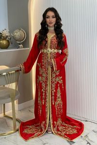DESIGNER of HAND-EMBROIDERY on STUNNING <b>RED</b> CAFTAN & VEIL DRESS WITH TRAIL WITH EMBELLISHED STONE,PEARLS,DABKA for Wedding=2025 - Product Image 2