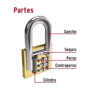 Scatola da 6 lucchetti in acciaio color ottone corti da 20 mm impermeabili di sicurezza con Blister base - Product Image 2