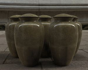 เครื่องช่วยเผาศพโลหะหินอ่อนสีเขียวเมทัลลิกวัสดุใส่เถ้ากระดูกสำหรับสัตว์เลี้ยง - Product Image 2