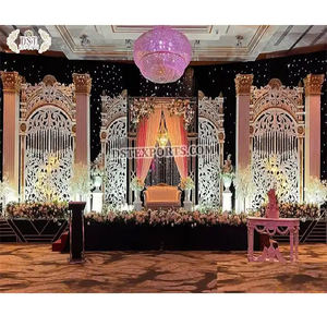 Decoración de Escenario de Boda Elegante con Marcos de Arco, Fondo de Boda Estilo Americano y Asiático, Decoración de Interior Popular y Mejor Valorada para Escenarios de Boda en EE. UU. - Product Image 1