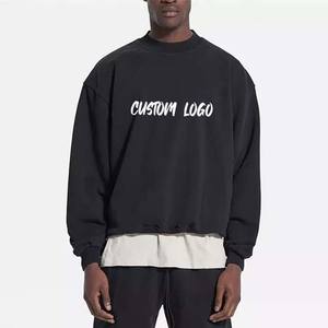 Sweat-shirt à col rond brodé sur mesure, 100% coton, coupe ample, en tissu French Terry, streetwear, sweat-shirt de luxe - Product Image 5