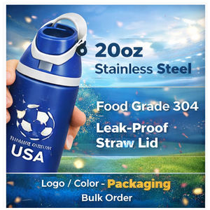 <span class=keywords><strong>Botella</strong></span> <span class=keywords><strong>de</strong></span> Agua Personalizada <span class=keywords><strong>de</strong></span> Acero Inoxidable <span class=keywords><strong>de</strong></span> 16oz, 19oz, 24oz, 32oz con Tapa Abatible y Asa para Regalos <span class=keywords><strong>de</strong></span> Aficionados al Fútbol - Product Image 3