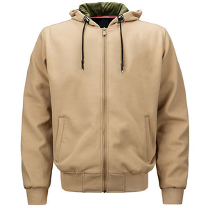 Sudadera con capucha 400GSM de algodón con estampado personalizado y cremallera de punto cómodo de Color sólido de fabricante a granel - Product Image 5