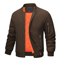 Blouson Bomber Homme Hiver MANGOES FASHION en Velours Côtelé Col Montant Bouton Unique Rembourré Coupe-Vent Respirant Personnalisable Haute Qualité
