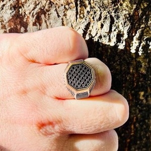 แหวนเพชรโมอิสสีดำแหวนหมั้นเงินแท้สวยปรับแต่งเครื่องประดับแหวนฮิปฮอปและเครื่องประดับเพชรอื่นๆ - Product Image 2