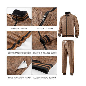 Ensemble de survêtement en polyester pour homme, fermeture éclair, respirant, athlétique, jogging, décontracté, salle de sport, fitness, entraînement - Product Image 6