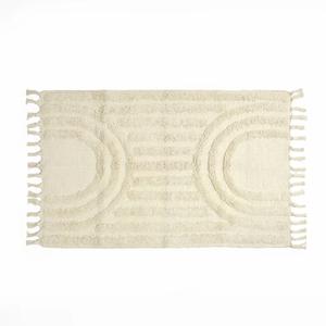 Tapis en laine noué géométrique abstrait beige tissé à la main, à poils coupés |   Tapis moderne sur mesure |   Tapis à armure plate - Product Image 4