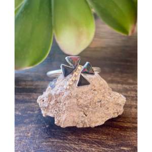 Rose Gold Plated <b>Sterling</b> <b>Silver</b> Dragonfly <b>Ring</b> with Onyx & Opal-<b>Adjustable</b> Romantic Gift for Women - Product Image 1