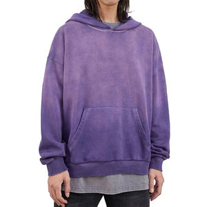 Pull à capuche personnalisé à épaules tombantes pour hommes haute qualité 100% coton polaire délavé à l'acide hiver Streetwear brodé ODM - Product Image 1