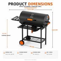 Barbecue au charbon pliable en acier de qualité supérieure certifié BSCI avec double table latérale et grille chauffante CE GS LFGB EN 1860 Usine OEM Vente en gros