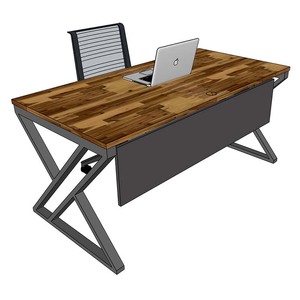BDG68066 Industrial-Contemporary 160x80cm Acacia Wood <b>Work</b> <b>Desk</b> with Iron Legs for Office Furniture - Product Image 4