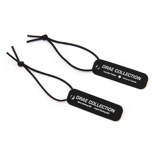 High Quality 250G Black Paper Card Hang <strong>Tag</strong> with Embossed Logo and <strong>Elastic</strong> <strong>String</strong> <strong>for</strong> Earrings and Necklaces - Product Image 2