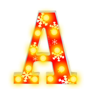 Lettera 'A' Natalizia di Alta Qualità in Plastica Rossa con Illuminazione a Batteria - Product Image 1