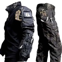 Chemise Tactique à Manches Longues de Haute Qualité en Matériau Durable pour Hommes, Veste Tissée et Ignifuge Camouflage, Respirante