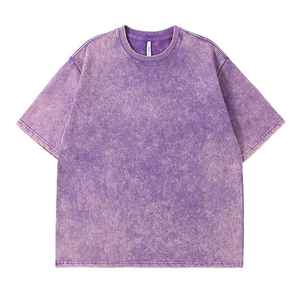 เสื้อยืดวินเทจสำหรับผู้ชายเสื้อคอกลมผ้าฝ้ายสีดำ100% ซักด้วยกรดแขนเสื้อสไตล์ลำลองแนวสตรีทโลโก้ตามสั่ง - Product Image 5