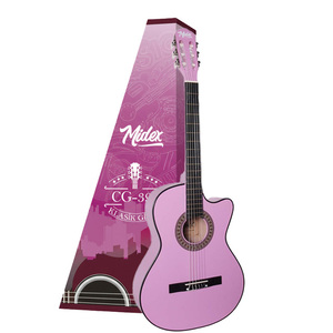 Guitarra Clásica Midex CG-390PU de 39 Pulgadas 4/4, Color Morado, Cutaway, Tapa de Abeto, Mástil de Sapele, Diapasón de Palisandro Indio, Acabado Brillante - Product Image 2