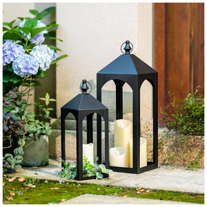 Linterna colgante de metal de estilo marroquí con vidrio transparente y acabado plateado Diseño de puré de forma cuadrada para decoración del hogar - Product Image 1