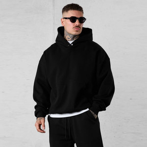 Custom <b>Sweat</b> Suit <b>Set</b> Heavyweight 100% Cotton Fabric High Quality Blank Hoodie and Jogger Tracksuit OEM Unisex Factory Supply - Product Image 4