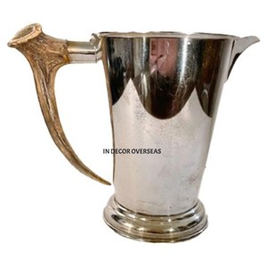 Prime Quality Metal Silver Shiny Polished Hammered Texture Attractive Look <b>Mug</b> With Gold Leaves Designer Handle In Lowest Price - Product Image 6