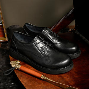 Chaussures Oxford en cuir de vachette pleine fleur avec talon amorti et design antidérapant, chaussures habillées pour hommes, chaussures en cuir - Product Image 4