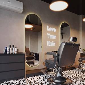 Modern Wood Triple Single <b>Mirror</b> Station Salon Furniture-<b>Foldable</b> Commercial Use for Beauty Salon Hotel Gym & Mall &barbershop - Product Image 5