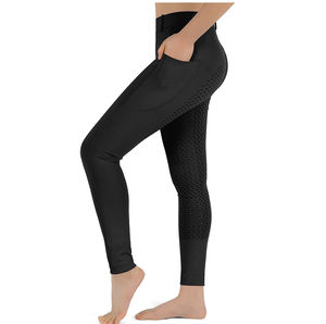 Medias de montar a caballo de poliéster de alta calidad para chicas jóvenes con bolsillos completos con logotipo personalizado - Product Image 1