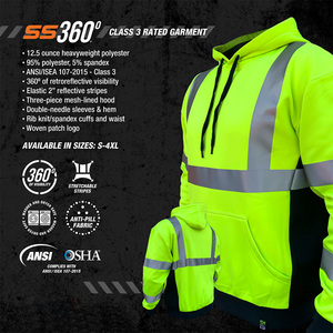 Chaqueta de seguridad ligera para hombre, ropa de trabajo transpirable de algodón reflectante de alta visibilidad, cinta reflectante con logotipo personalizable OEM - Product Image 6