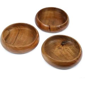 Vente chaude Bol à salade naturel réutilisable avec logo personnalisé écologique Bol à pâte en bois d'acacia de l'exportateur indien - Product Image 4