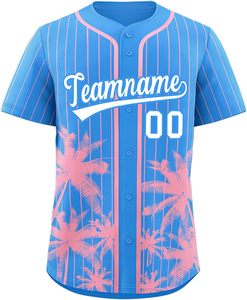 Maillot de baseball personnalisé pour hommes Softball Shirt Sublimé Button Up Tackle Twill Letters Embroidered Team Name Number USA Style - Product Image 5