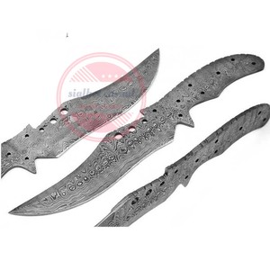 Damasco hoja en blanco hecha a mano Full Tang hoja en blanco caza cuchillo de camping - Product Image 6