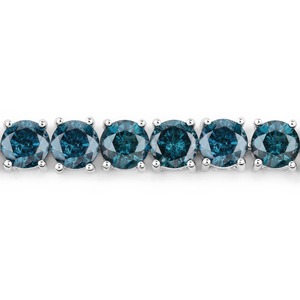 Diamant rond taille brillant cultivé en laboratoire de couleur bleue avec bracelet de tennis en or 14 carats avec clarté VS avec produit de qualité supérieure - Product Image 3