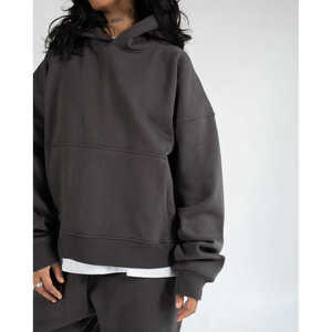 Sudadera con Capucha para Hombre, Color Marrón Oscuro, Lisa, de Tela Gruesa, Manga Larga, Estilo Deportivo, Marca Privada OEM - Product Image 3