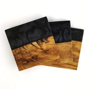 Ensemble de sous-verres ronds en bois et résine, vente chaude 2026, décoration de table, sous-verres en bois et résine, cadeau de pendaison de crémaillère pour une nouvelle maison - Product Image 5