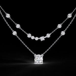 สร้อยคอ CVD ประดับเพชร14K วินเทจ HT Link สายโซ่ HPHT Link สร้อยคอสไตล์คลาสสิกของขวัญเครื่องประดับสำหรับผู้หญิง - Product Image 1