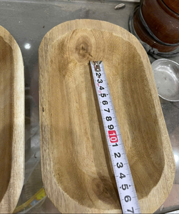 Plateau de service ovale en bois massif artisanal, bol en acacia naturel pour table à manger, cuisine, pain et bougie à couler en provenance du Vietnam - Product Image 4